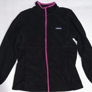 Lands' End Black Fleece Top with Pink Accents
